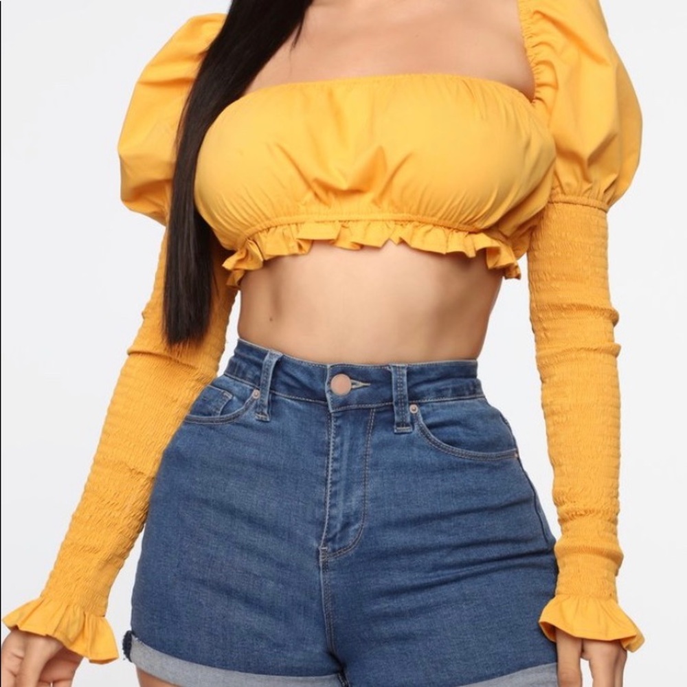 Mustard crop top